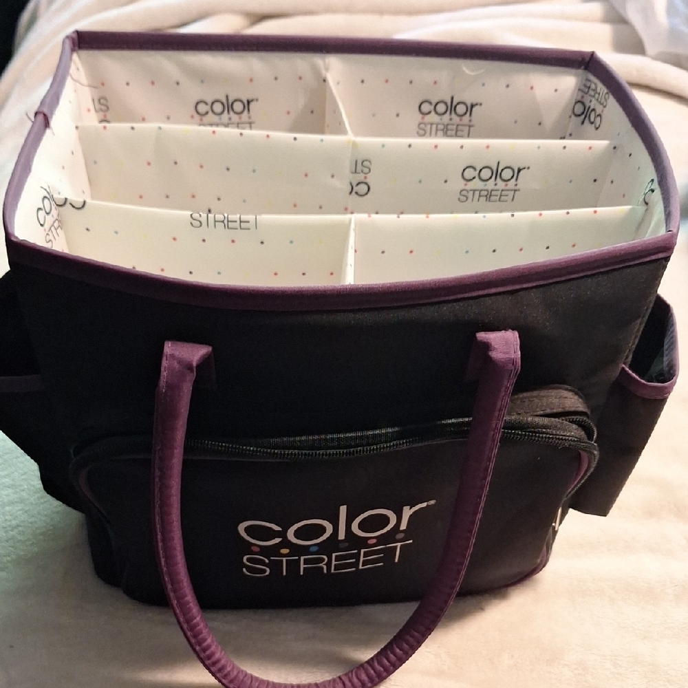 Color Street Black and Purple Tote Bag